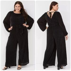 Lane Bryant Elegant Black Maxi Jumper Pant Size 18/20